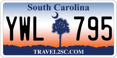SC license plate YWL795