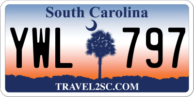 SC license plate YWL797