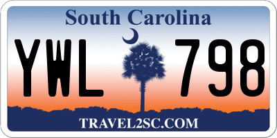 SC license plate YWL798