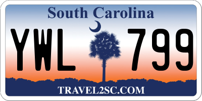 SC license plate YWL799