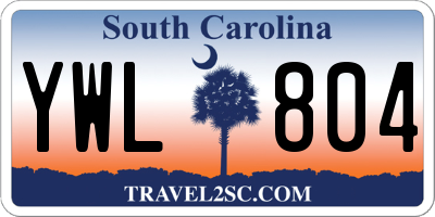 SC license plate YWL804