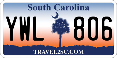 SC license plate YWL806