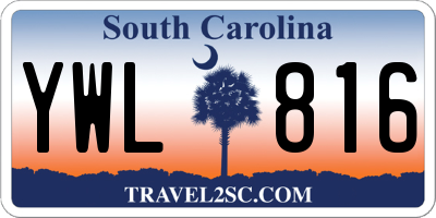 SC license plate YWL816