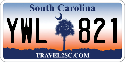 SC license plate YWL821