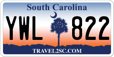 SC license plate YWL822