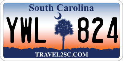 SC license plate YWL824