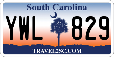 SC license plate YWL829