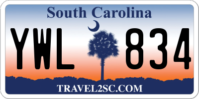 SC license plate YWL834