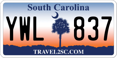 SC license plate YWL837