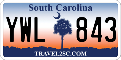 SC license plate YWL843