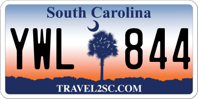 SC license plate YWL844