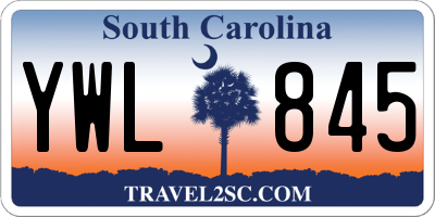SC license plate YWL845