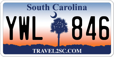 SC license plate YWL846