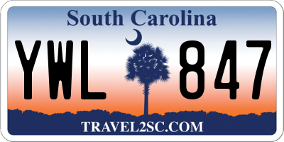 SC license plate YWL847