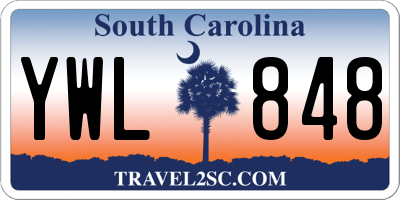 SC license plate YWL848
