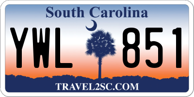 SC license plate YWL851