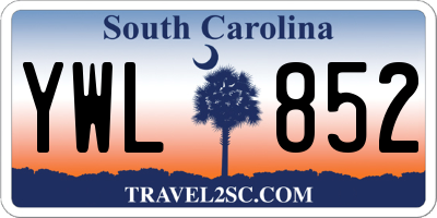 SC license plate YWL852