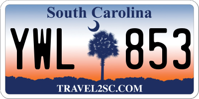 SC license plate YWL853