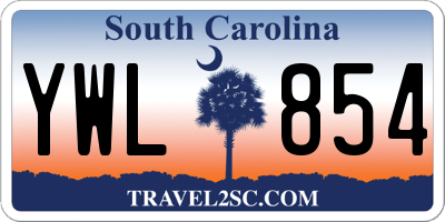 SC license plate YWL854