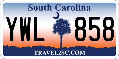 SC license plate YWL858
