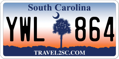 SC license plate YWL864