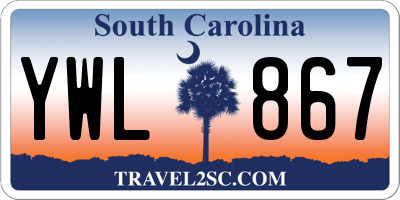 SC license plate YWL867