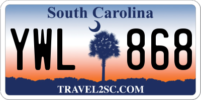 SC license plate YWL868
