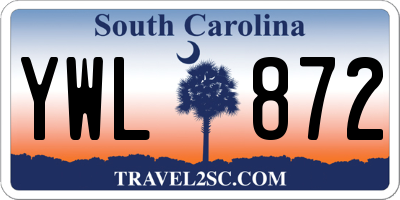 SC license plate YWL872