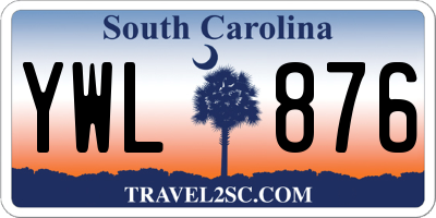 SC license plate YWL876