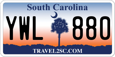SC license plate YWL880