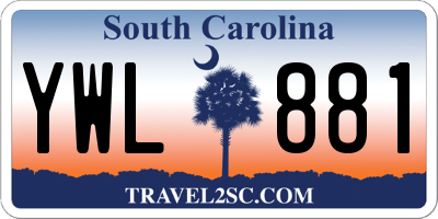 SC license plate YWL881