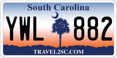 SC license plate YWL882
