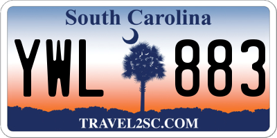 SC license plate YWL883