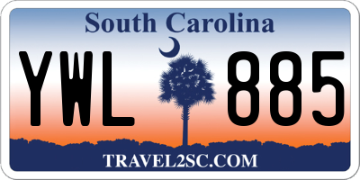 SC license plate YWL885
