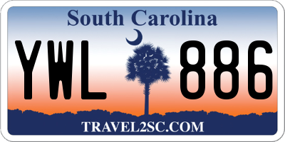 SC license plate YWL886