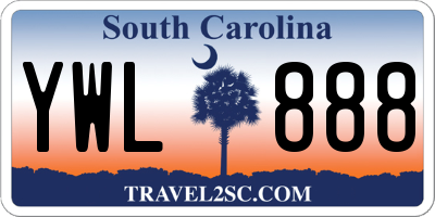 SC license plate YWL888