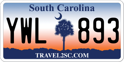 SC license plate YWL893