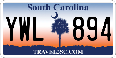 SC license plate YWL894