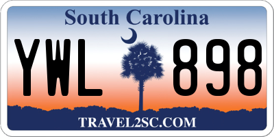 SC license plate YWL898