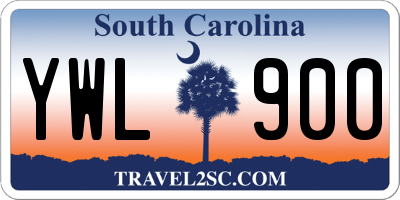 SC license plate YWL900