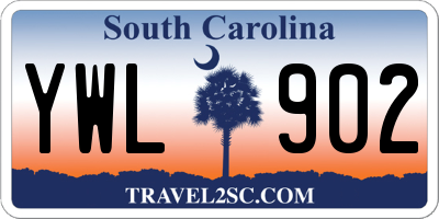 SC license plate YWL902