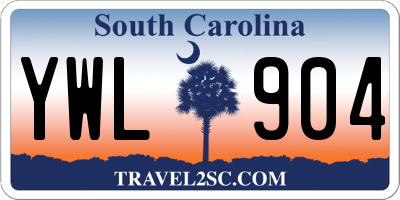 SC license plate YWL904