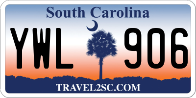 SC license plate YWL906