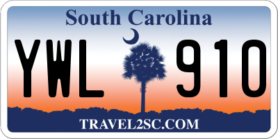 SC license plate YWL910