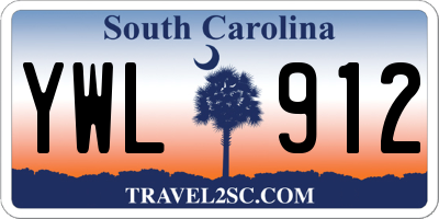 SC license plate YWL912