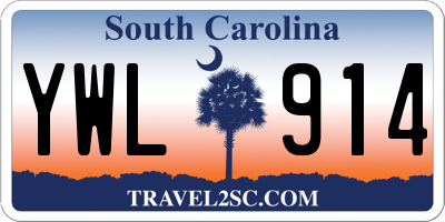 SC license plate YWL914