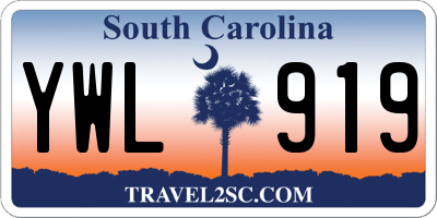 SC license plate YWL919