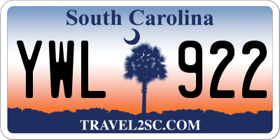 SC license plate YWL922