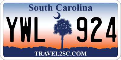 SC license plate YWL924