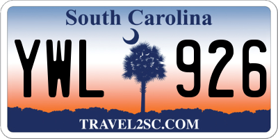 SC license plate YWL926